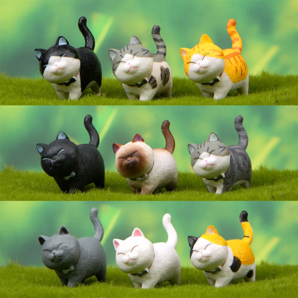 Kawaii Bell Cat Figurines