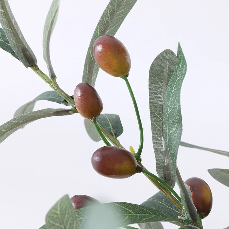 Artificial Olive Green Leaves Tree Branch