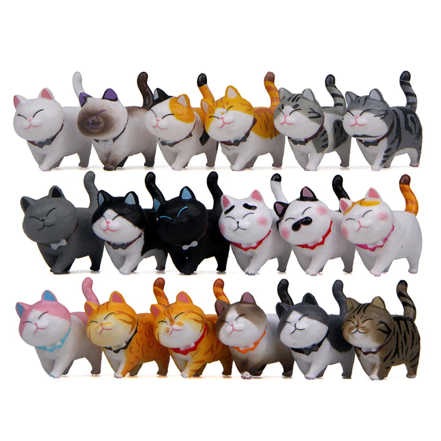 Kawaii Bell Cat Figurines