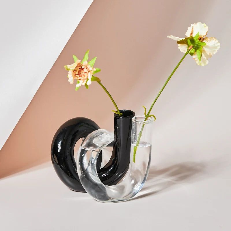 Clear Twist Glass Vase & Candle Holder