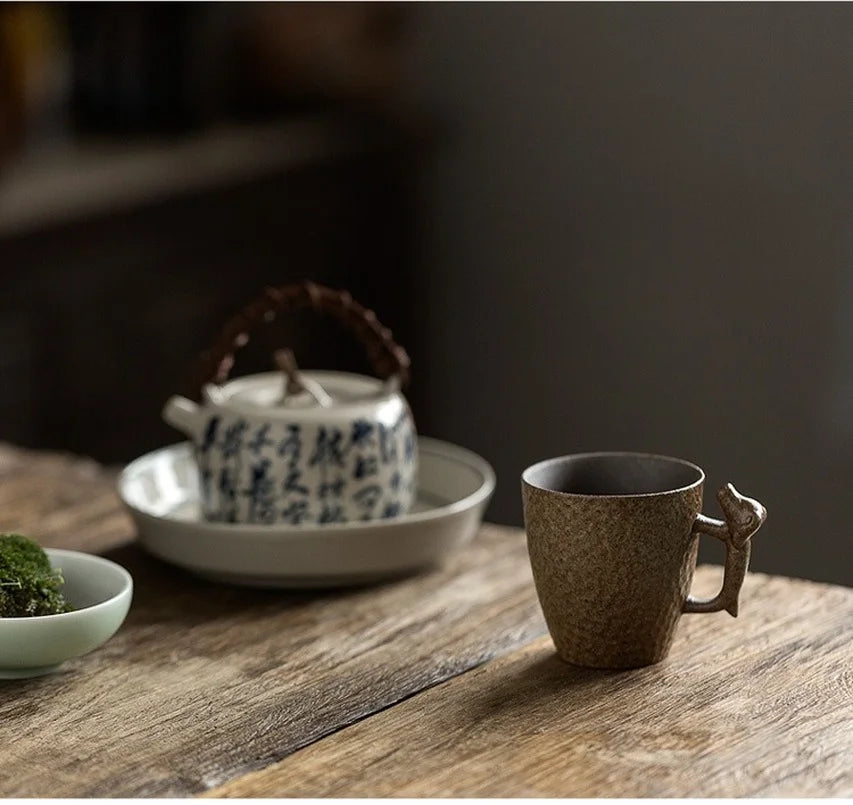 Japanese Retro Ceramic Coffee Dog Mug