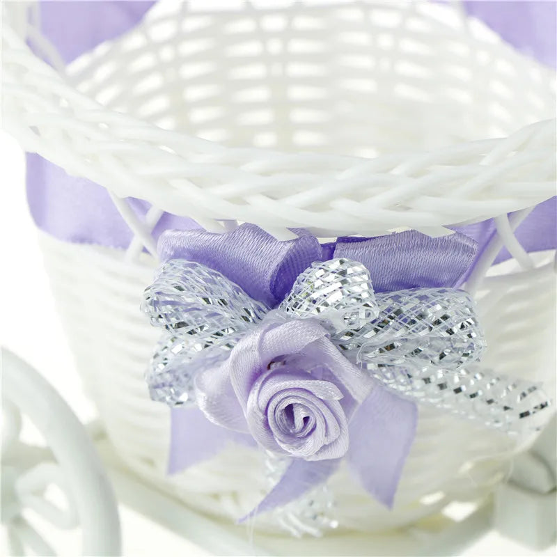 White Tricycle Flower Basket