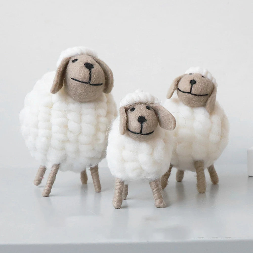 Wool Sheep Figurine