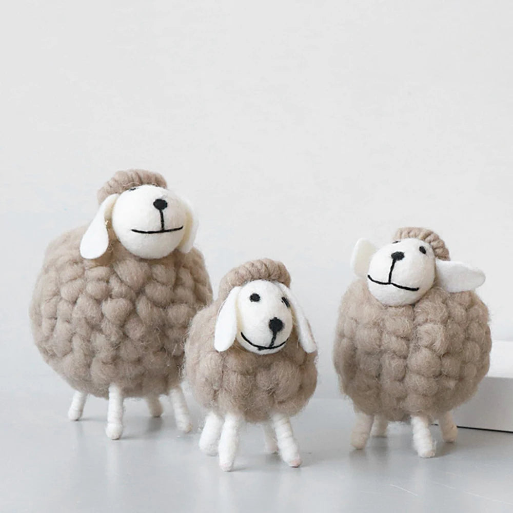 Wool Sheep Figurine