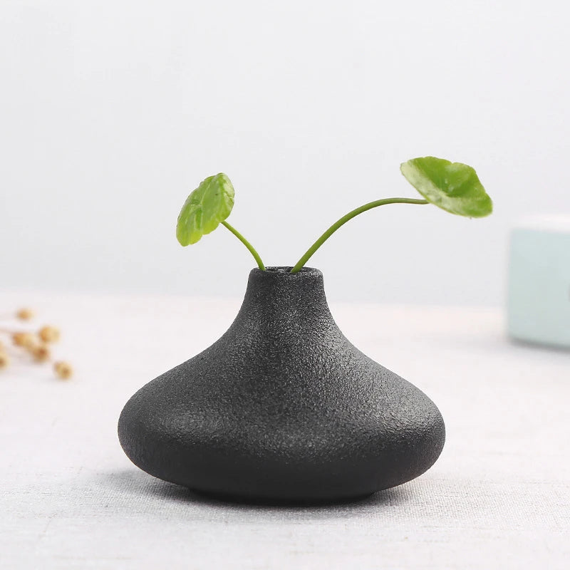 Black Ceramic Small Vases