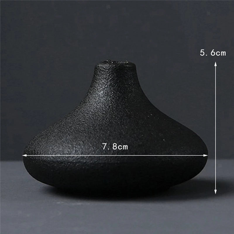 Black Ceramic Small Vases