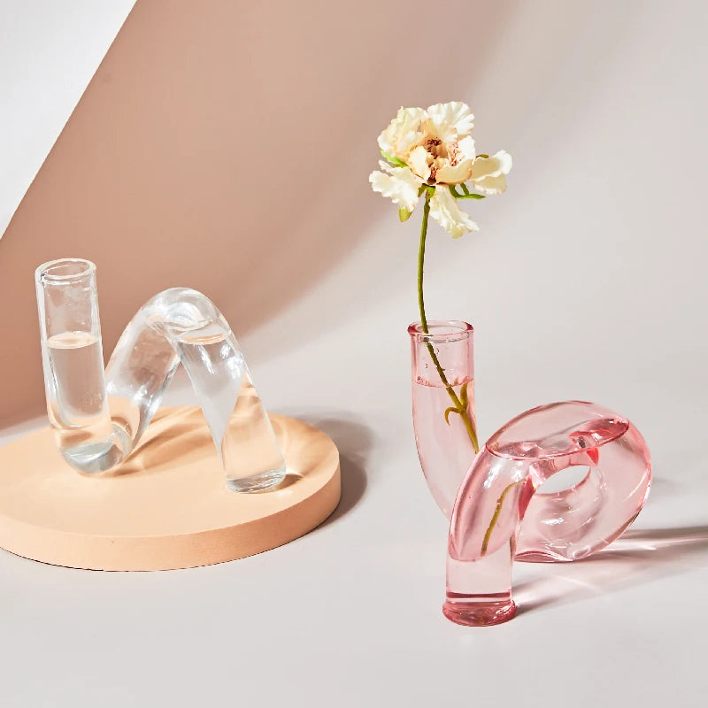 Clear Twist Glass Vase & Candle Holder