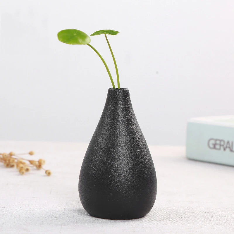 Black Ceramic Small Vases