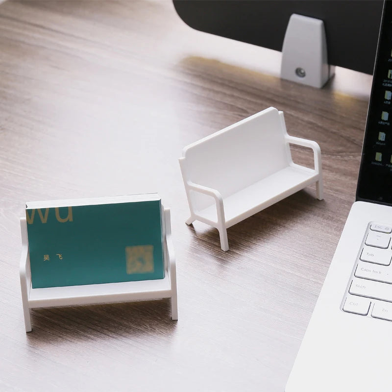 White Bench Style Business Card Holder