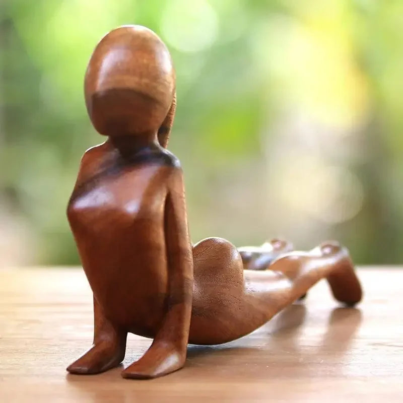 Meditative Wooden Yoga Sculpture