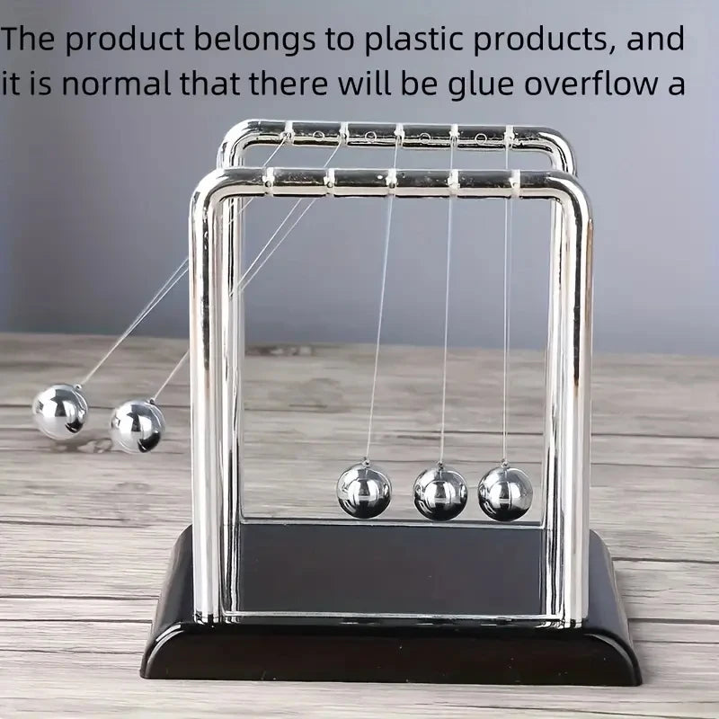 This modern desktop ornament combines style and physics, featuring a metal ball on a sturdy plastic base. It offers both educational value and stress reduction with its calming motion.