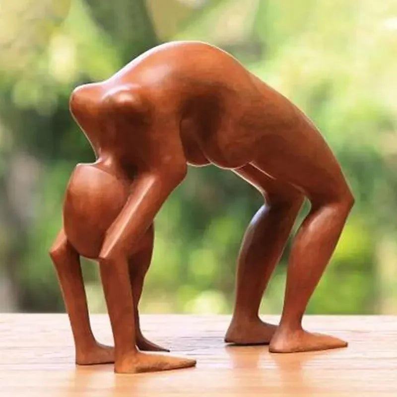 Meditative Wooden Yoga Sculpture