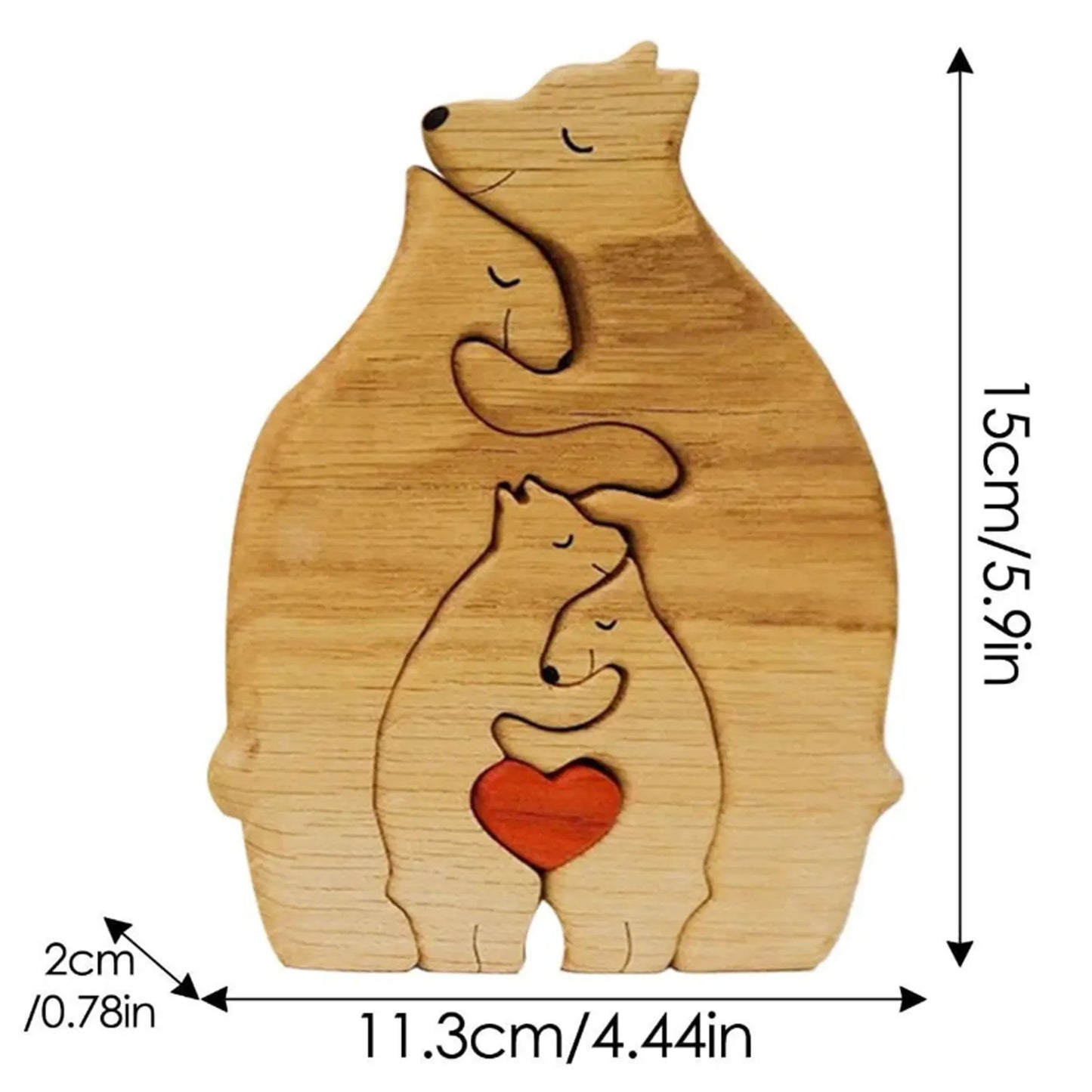 Cute Wooden Bear Family Puzzle for Home Decor and Gifts