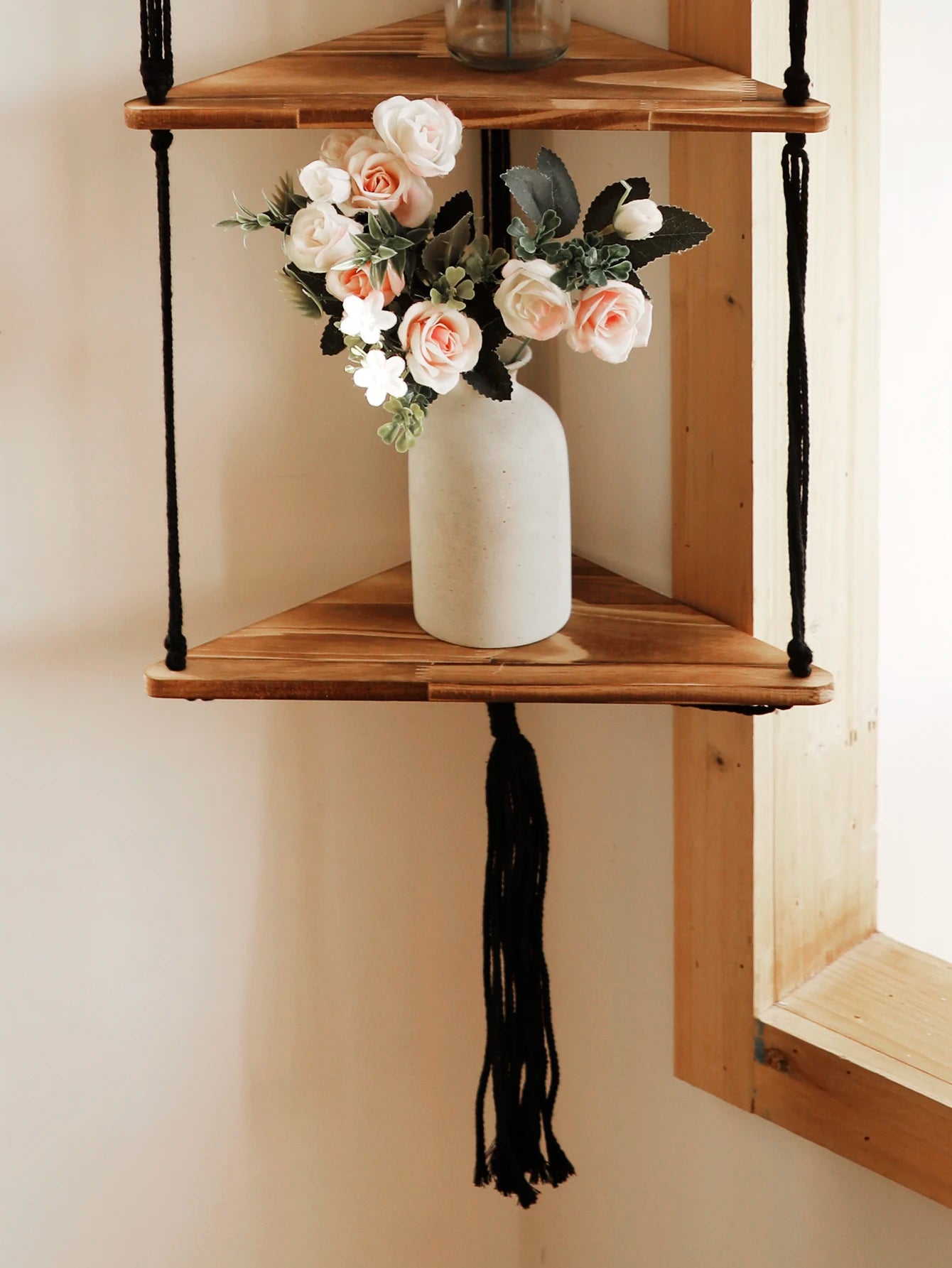 Wooden Corner Shelf -  Wall Organizer