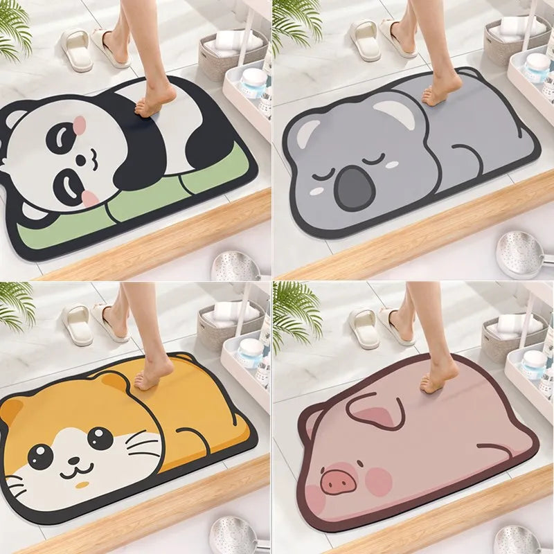 Enhance your home with adorable anime animal-themed mats! Super absorbent, non-slip, and durable—perfect for bathrooms, kitchens, and doorways!