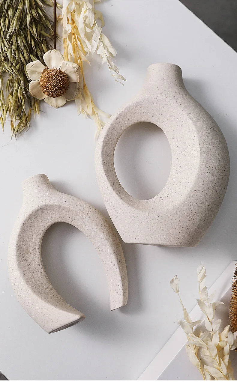 Circular Hollow Ceramic Vase