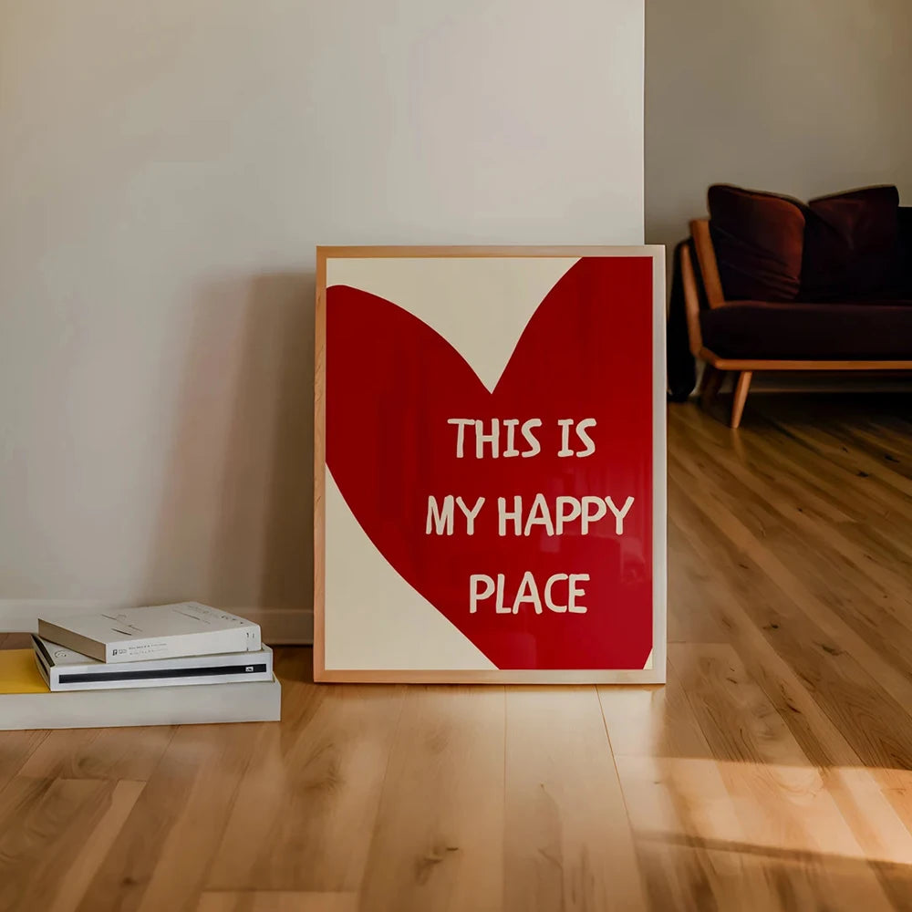 Trendy Red Heart Wall Art