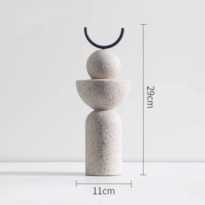 Modern Abstract Geometric Sandstone Statue Decoration