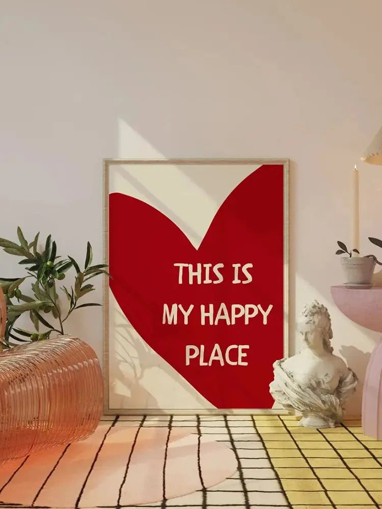 Trendy Red Heart Wall Art