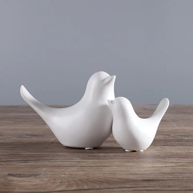 Nordic Ceramic Bird Figurine