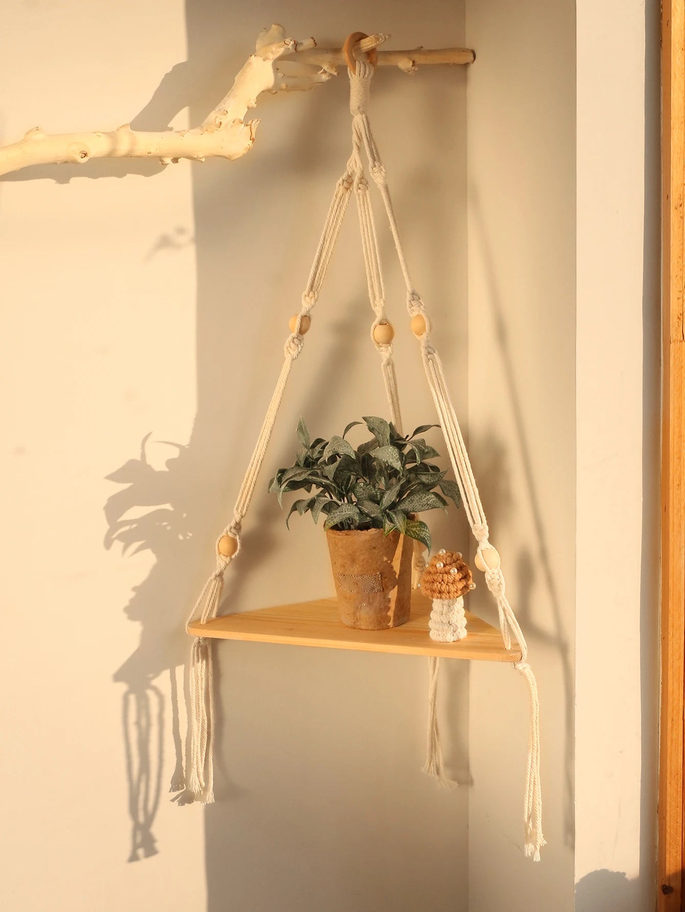 Wooden Corner Shelf -  Wall Organizer