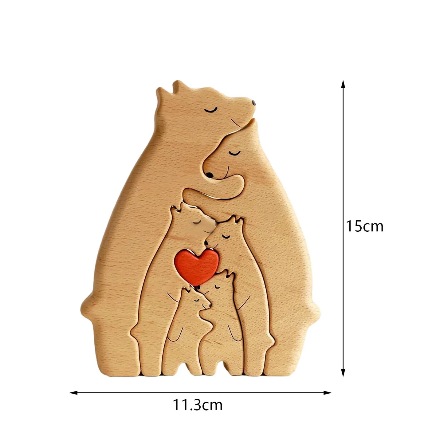 Cute Wooden Bear Family Puzzle for Home Decor and Gifts