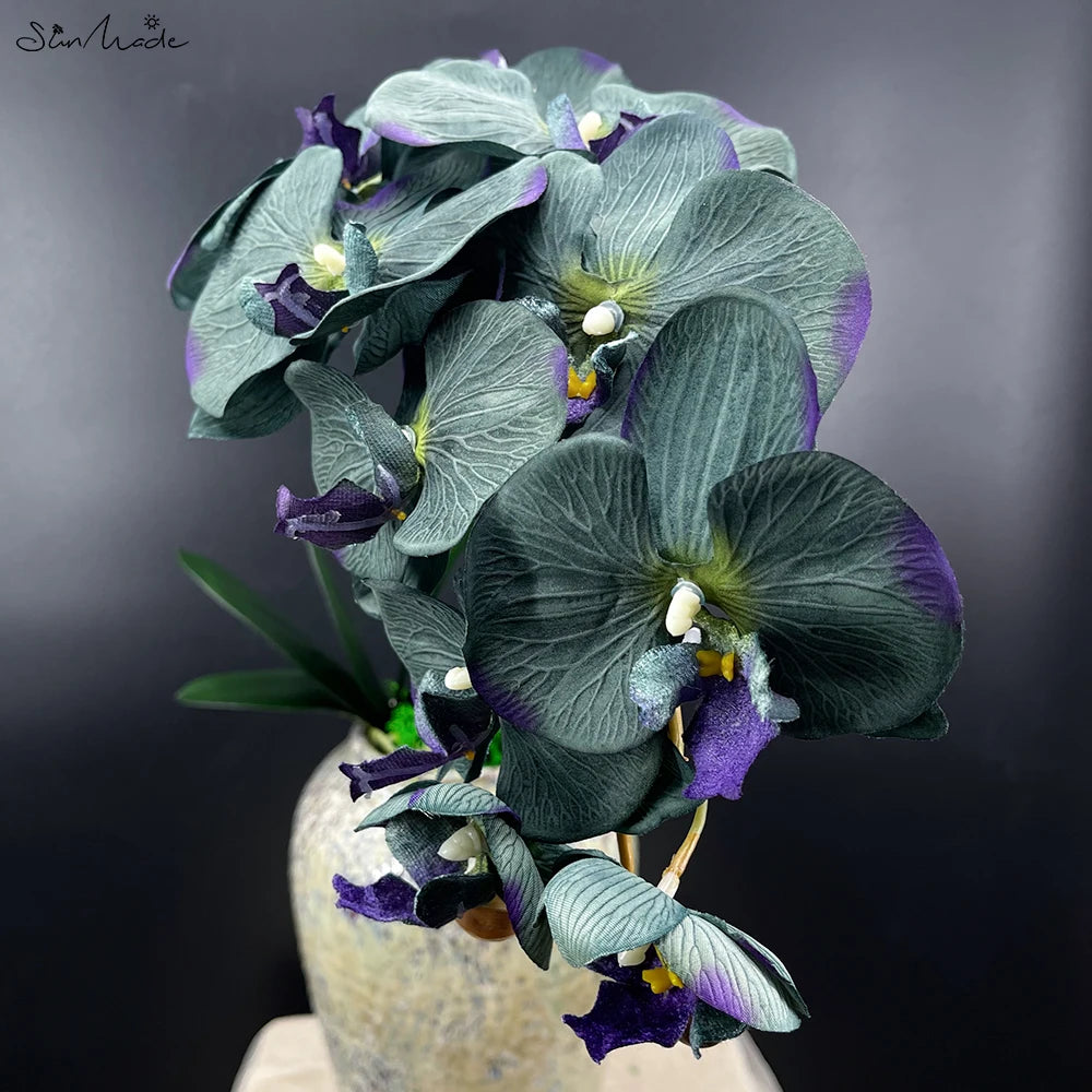 Artificial 10-Head Butterfly Orchid Flower