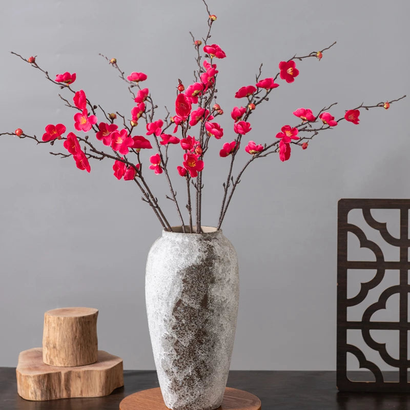 Artificial Silk Plum Blossom and Peach Branch Flowers