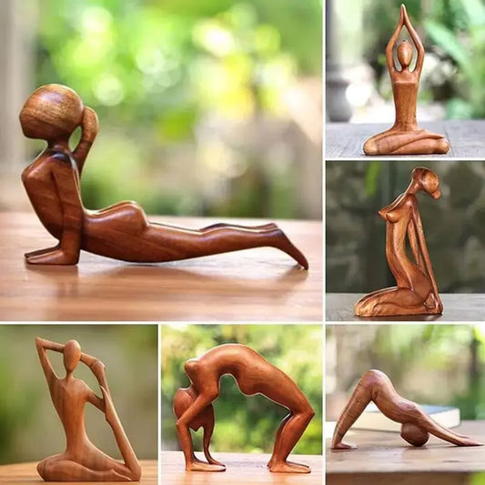 Meditative Wooden Yoga Sculpture