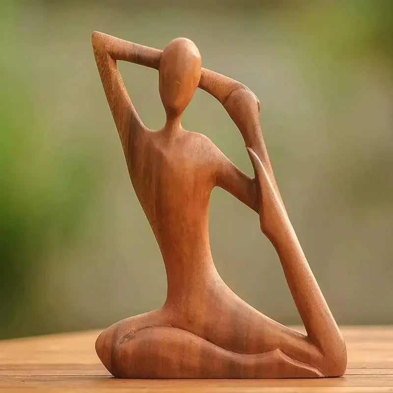 Meditative Wooden Yoga Sculpture