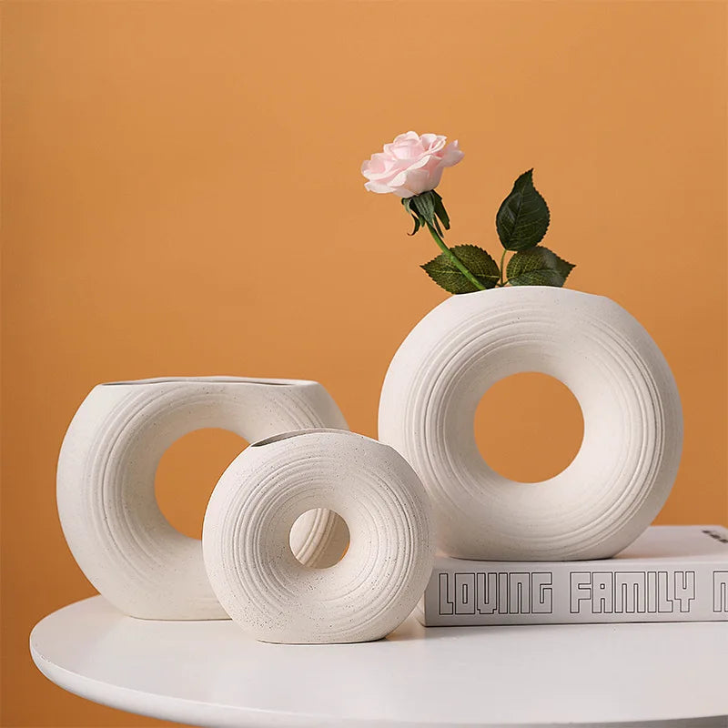 Circular Hollow Ceramic Vase