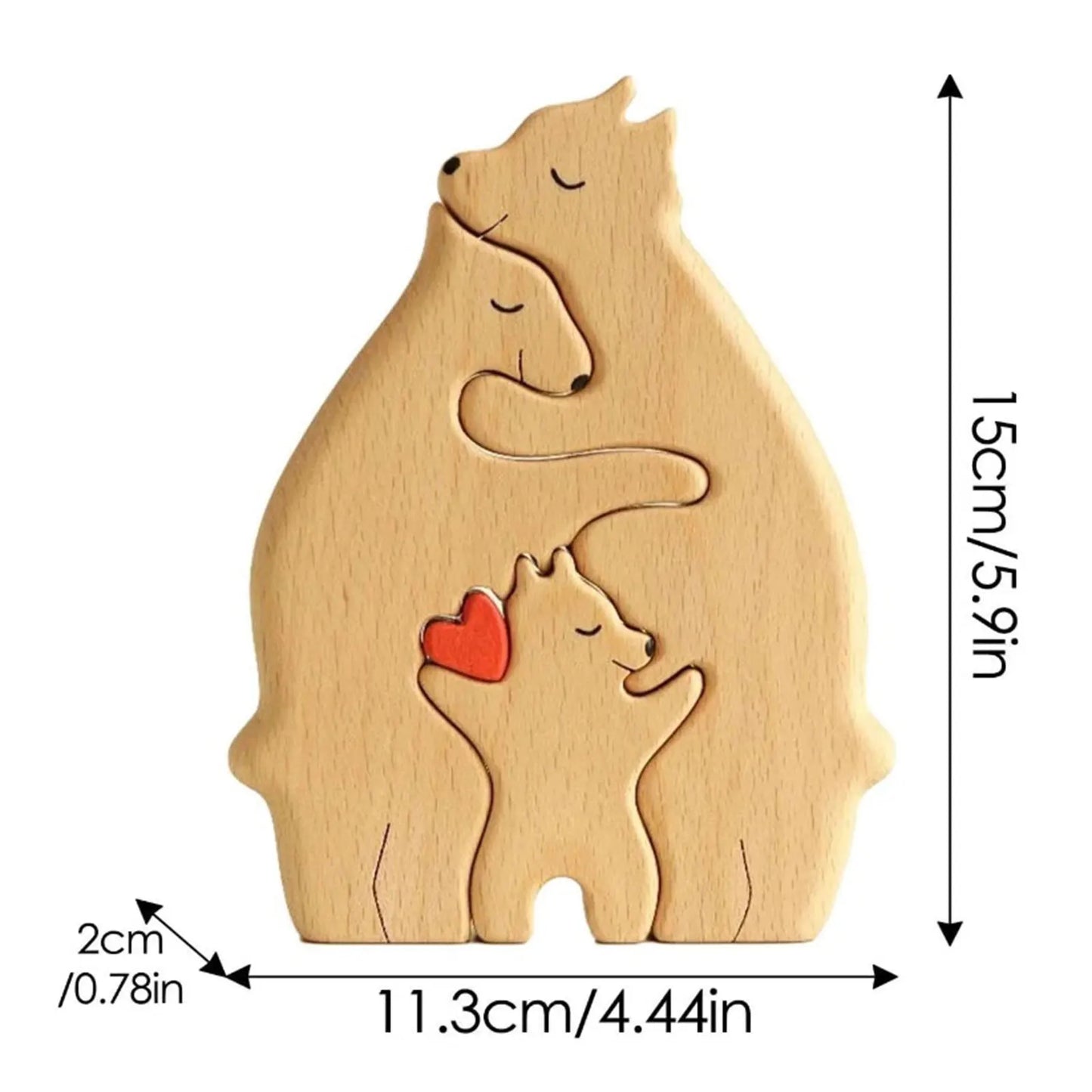 Cute Wooden Bear Family Puzzle for Home Decor and Gifts