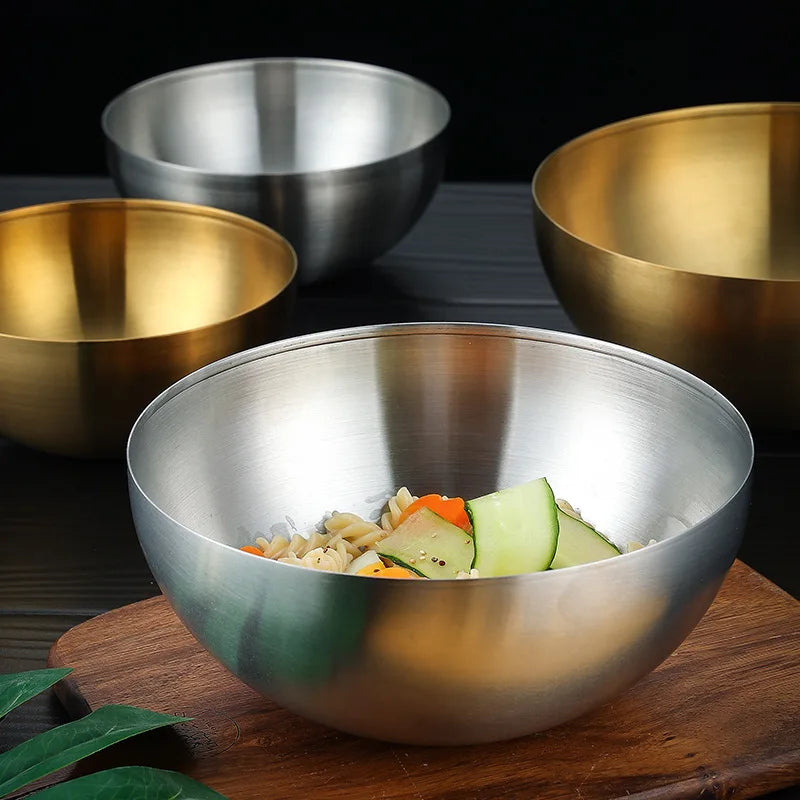 Stainless Steel Gold & Silver Salad Bowl