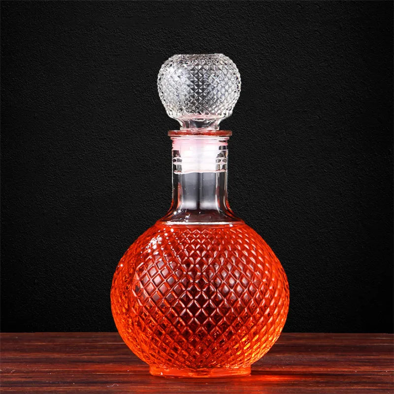 Home Bar Round Shape Crystal Whiskey Decanter