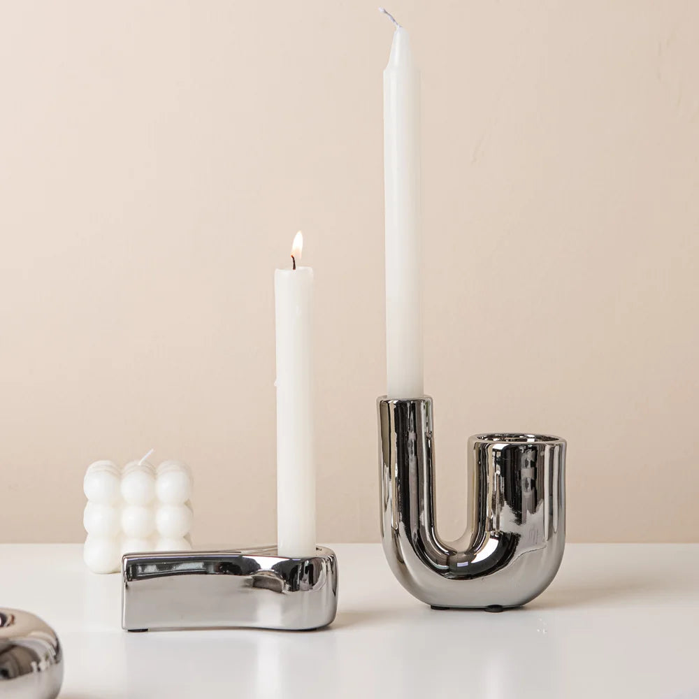 Luxury Electroplated Candlestick Holder