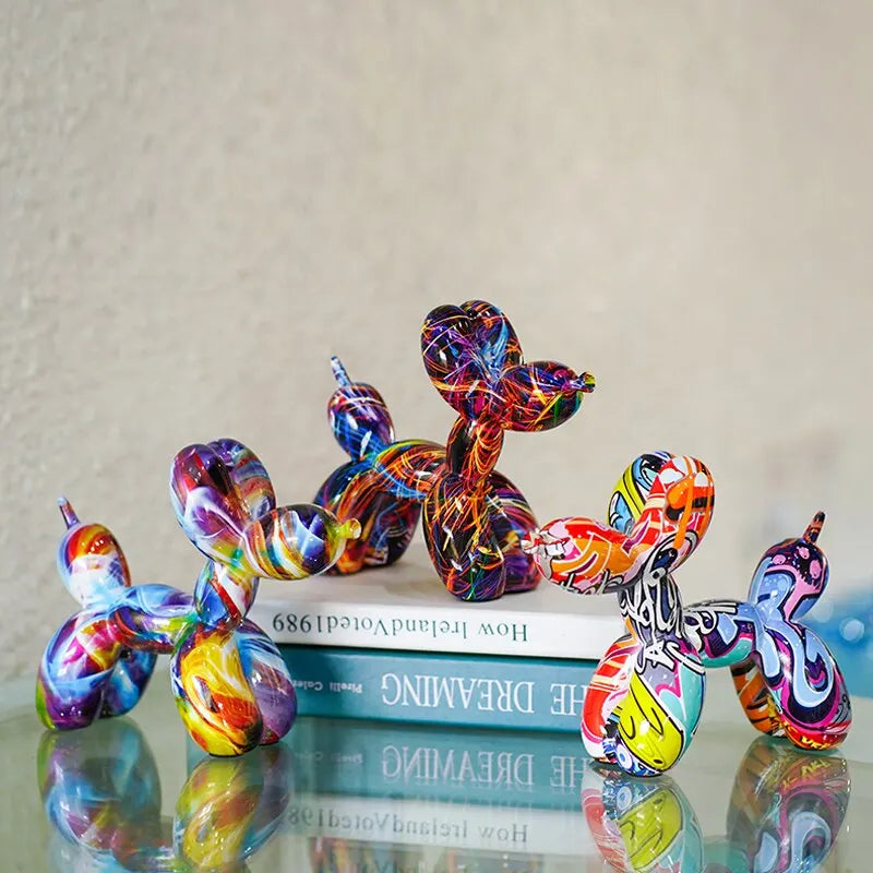 Resin Graffiti Balloon Dog Pop Art Home Decor