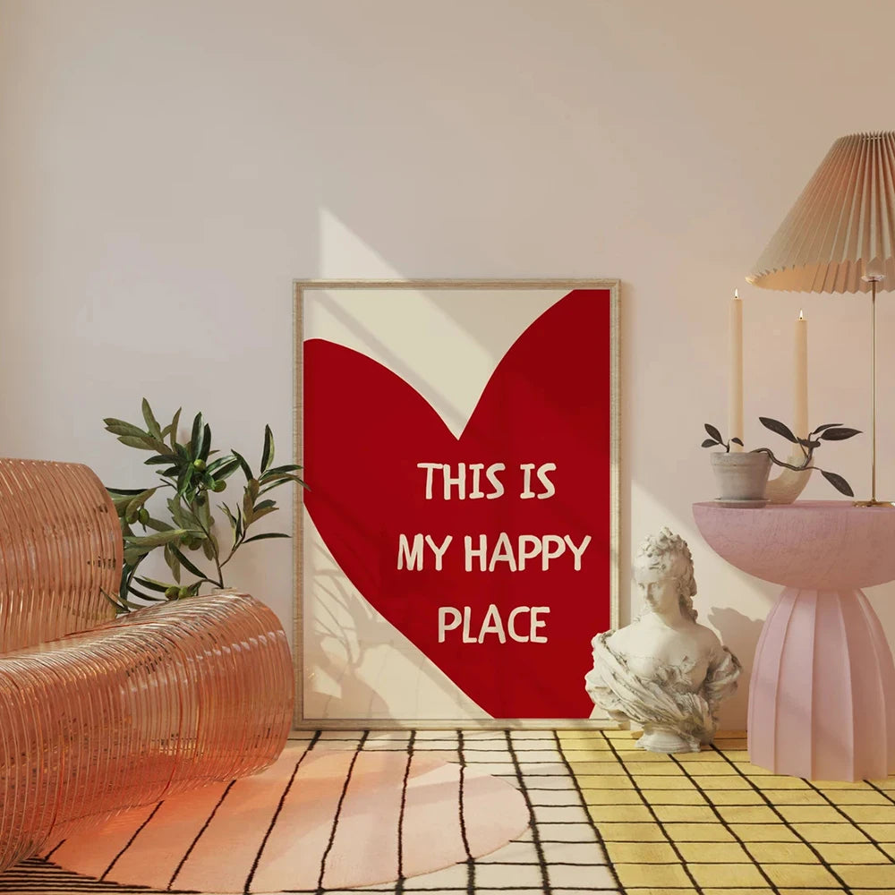 Trendy Red Heart Wall Art