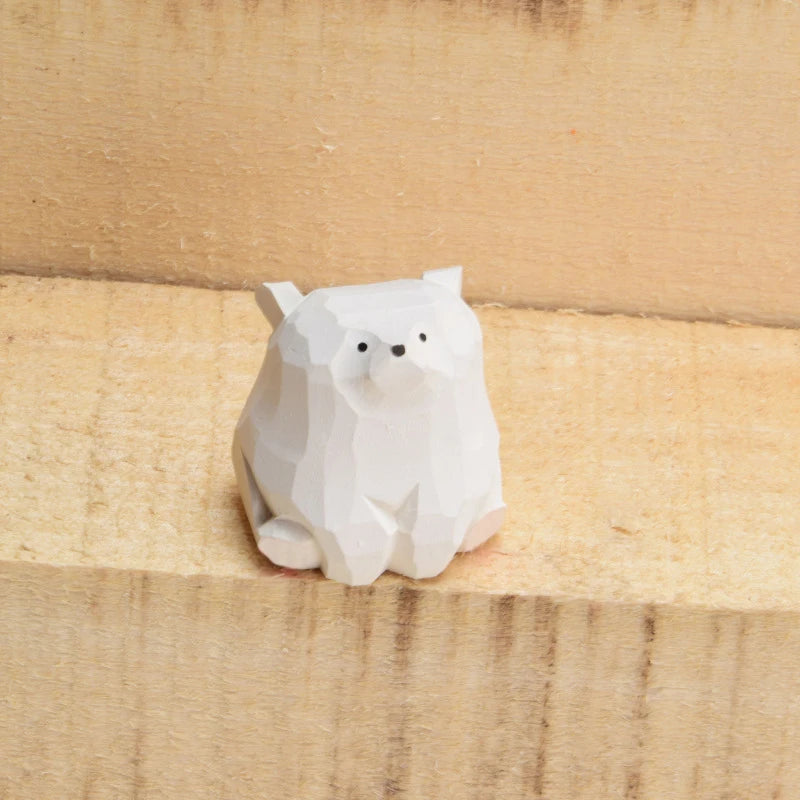 Mini Wood Carving Bear Figurines