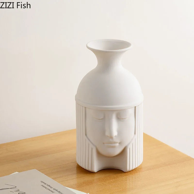 Creative Warrior Head Ceramic Vase