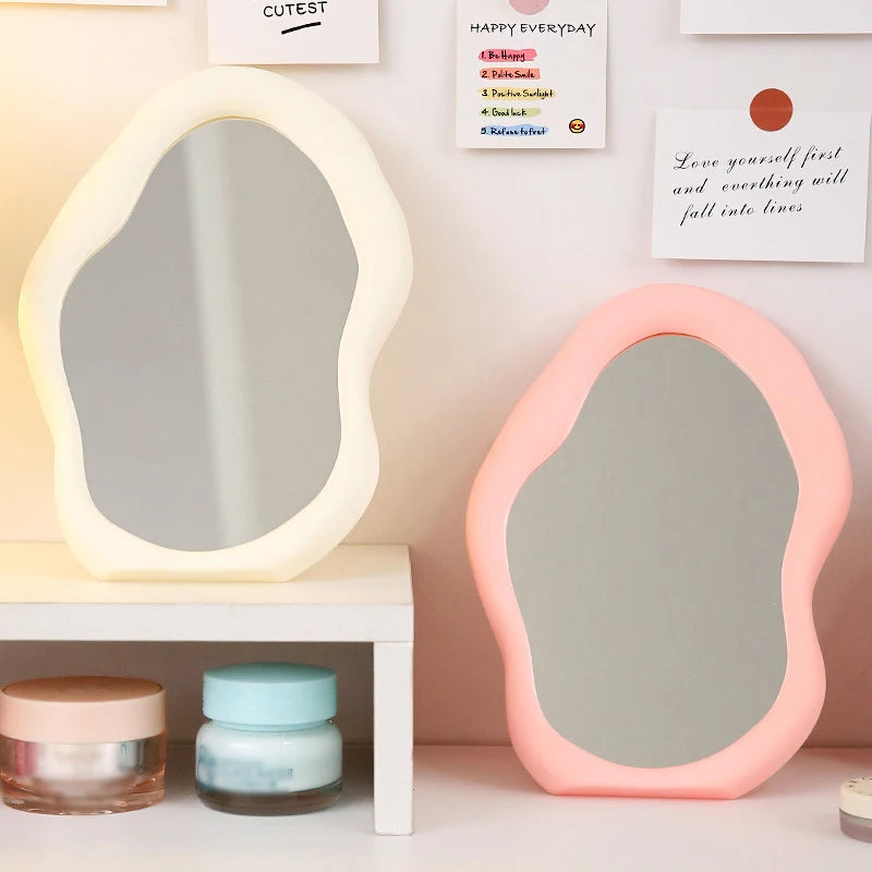 Decorative tabletop makeup mirror