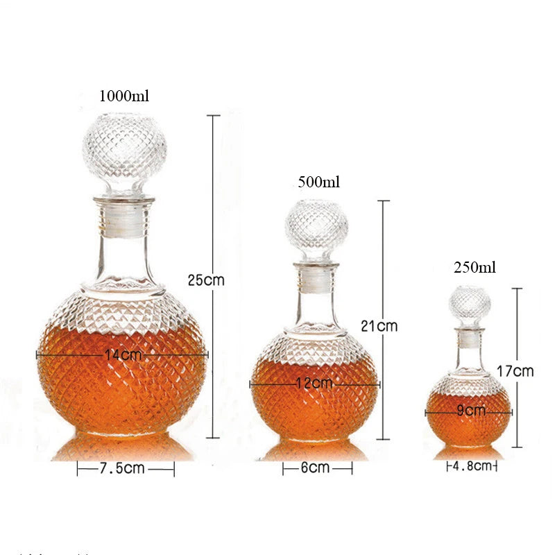 Home Bar Round Shape Crystal Whiskey Decanter