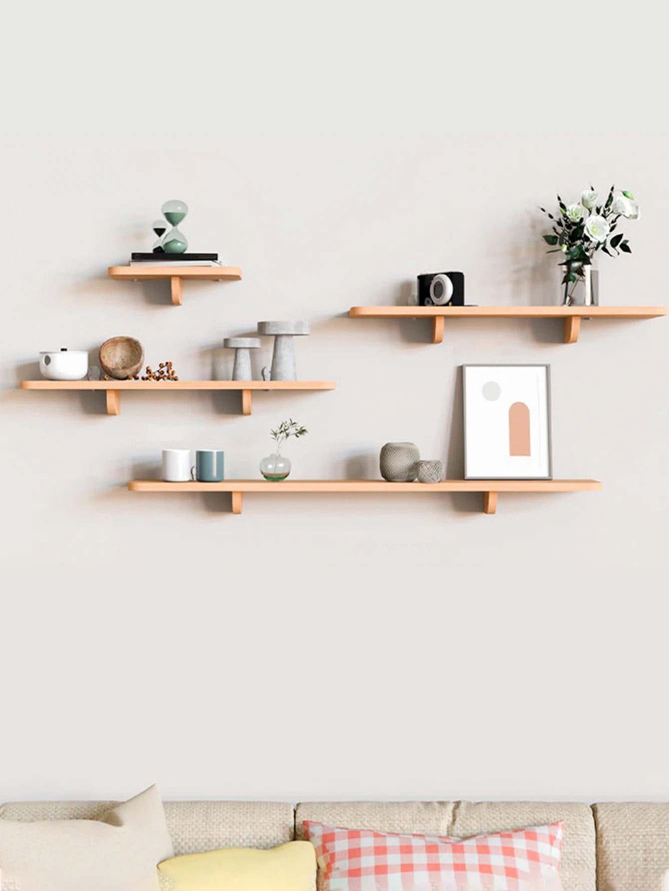 Wood wall mounted storage rack