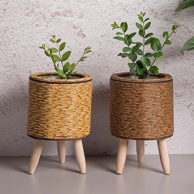 Nordic Imitation Rattan Flower Shelf