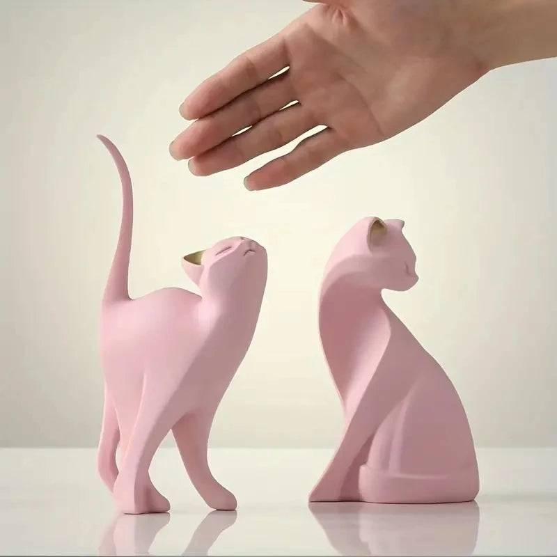 Golden Couples Cat Figurine