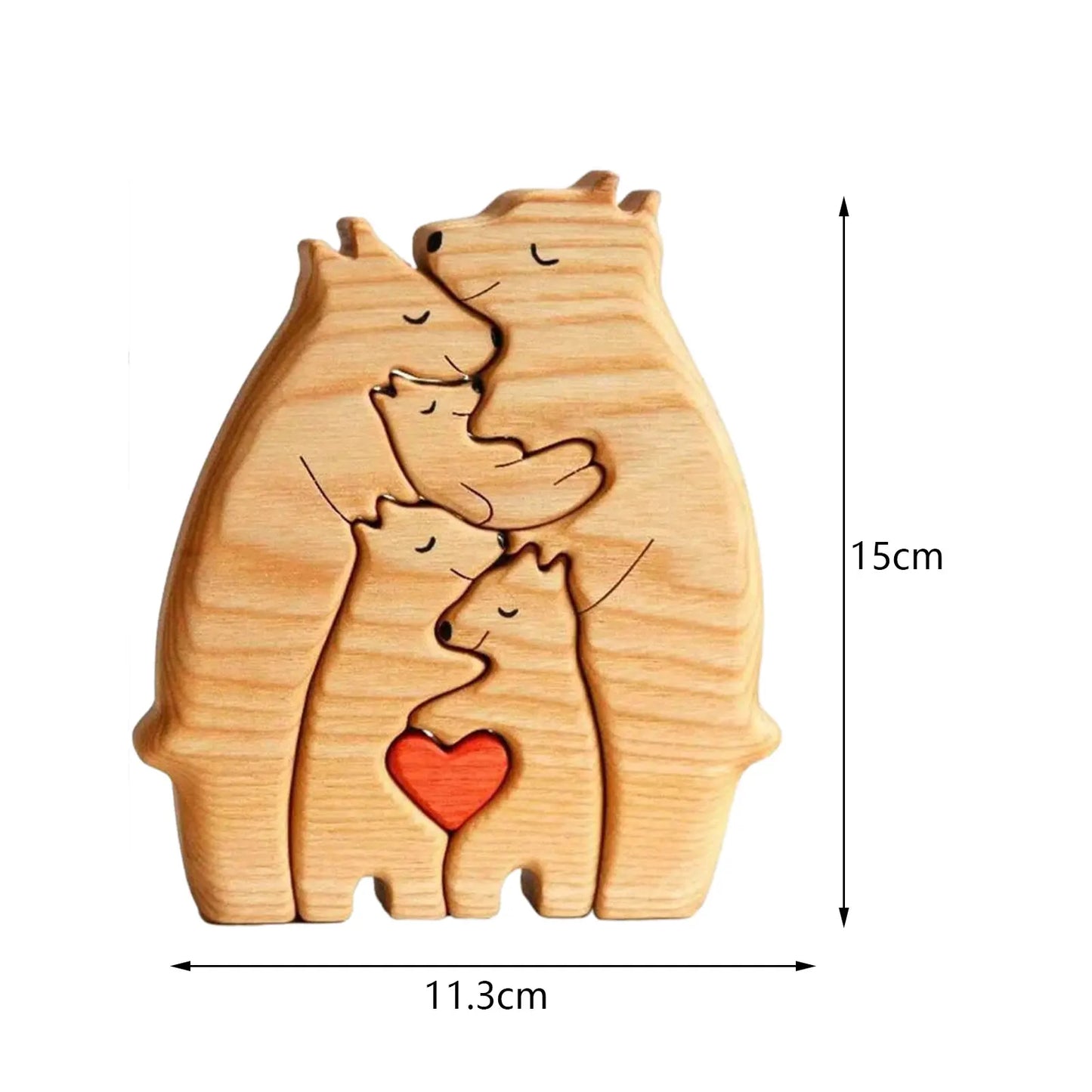 Cute Wooden Bear Family Puzzle for Home Decor and Gifts