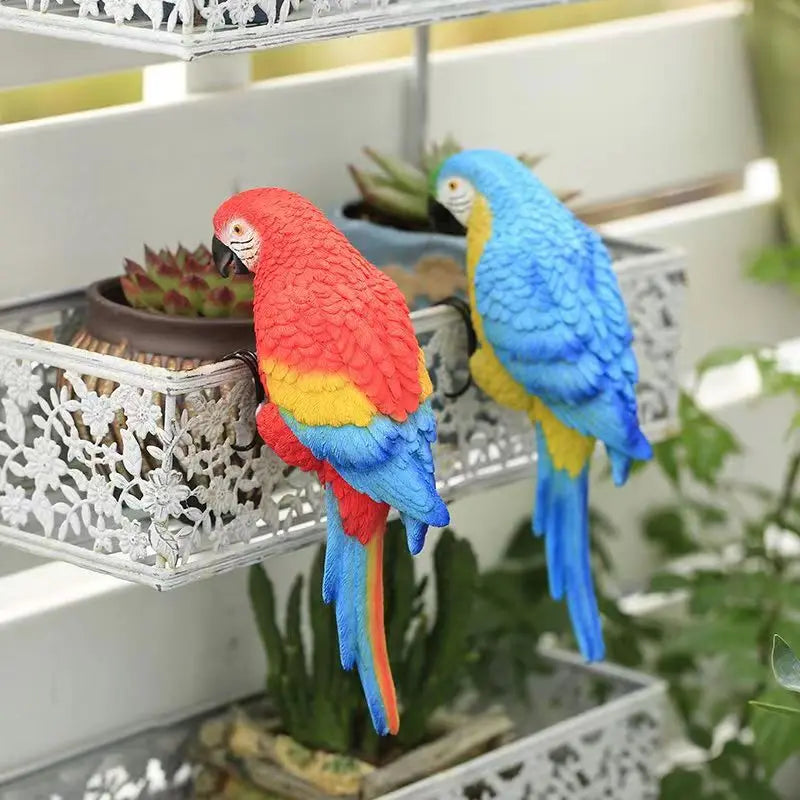 Parrot Resin Sculpture for Plants