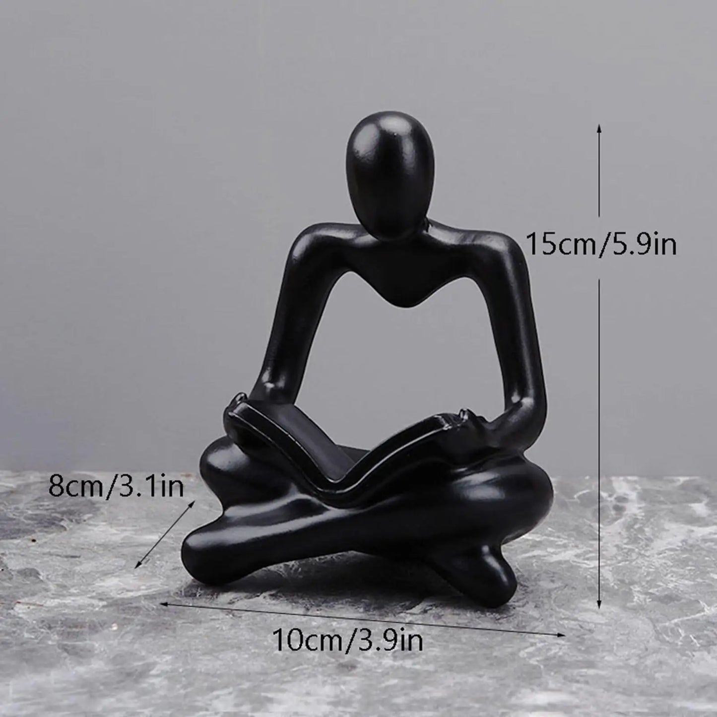 Abstract Thinker Resin Sculpture