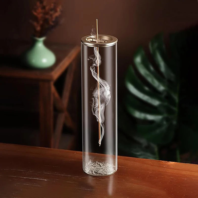 Elevate your space with our Modern Glass Incense Burner, designed for clean, serene meditation and home decor.