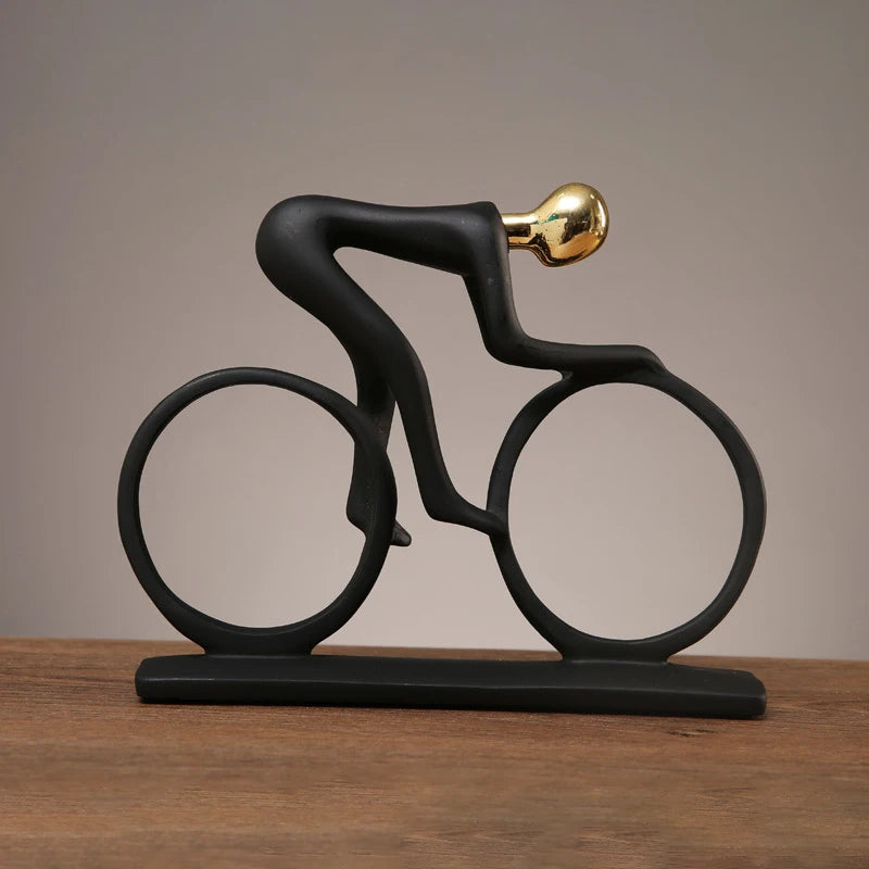 Abstract Resin Cyclist Figurine