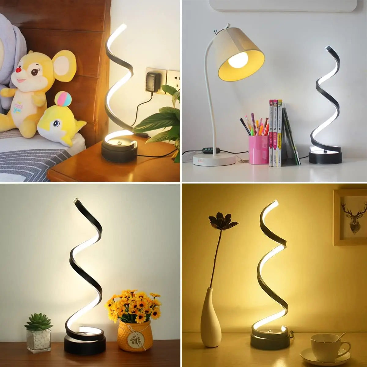 Dimmable Nightstand Spiral LED Table Lamp